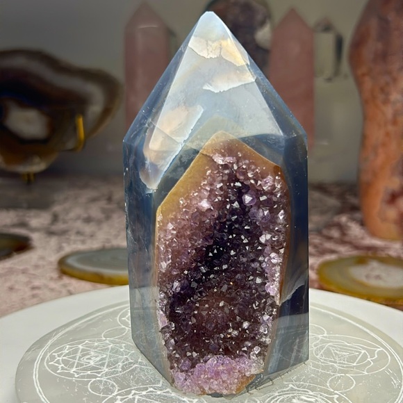 Amethyst Druzy Tower - ADT132,All Products : American Fashion Style Bags On Sale